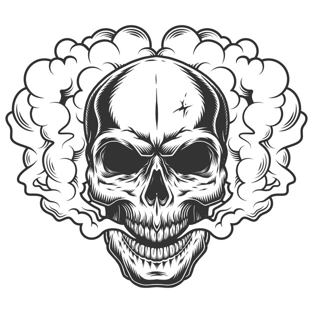 Calavera en el humo