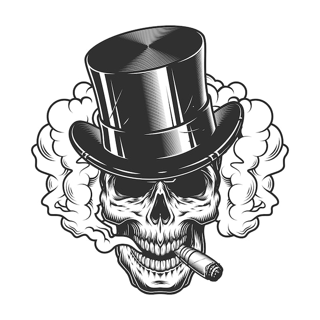 Calavera en nube de humo