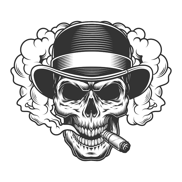 Calavera en nube de humo