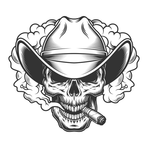 Calavera en nube de humo