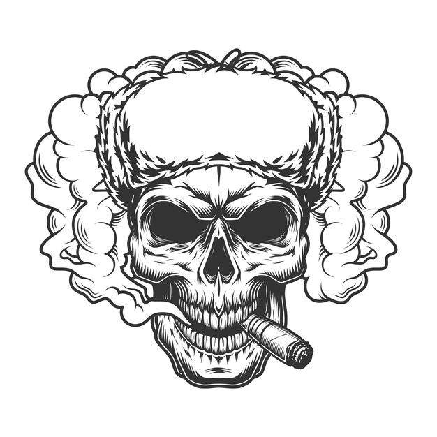 Calavera en nube de humo
