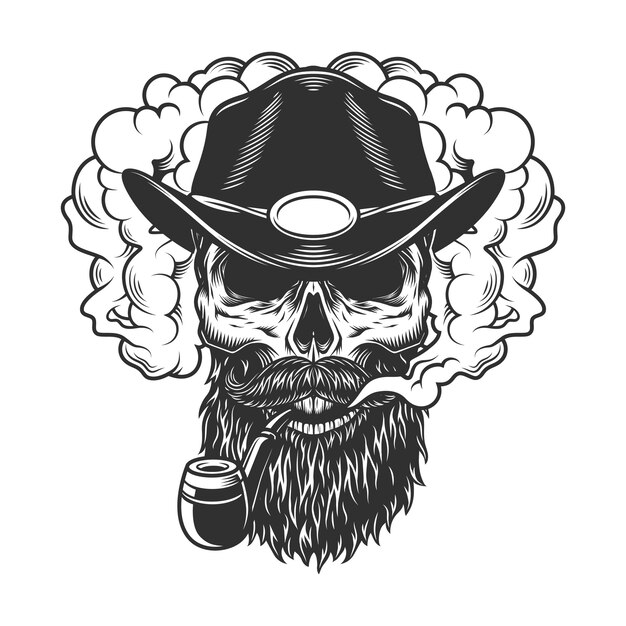 Calavera en nube de humo