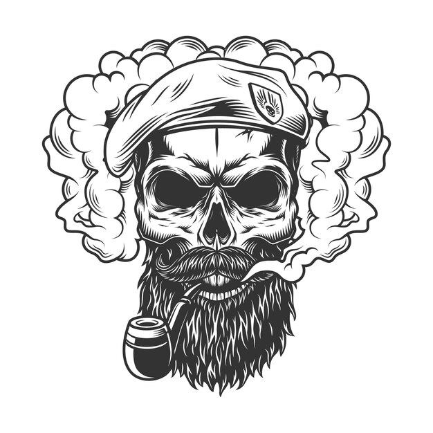 Calavera en nube de humo