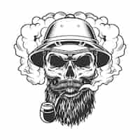 Vector gratuito calavera en nube de humo