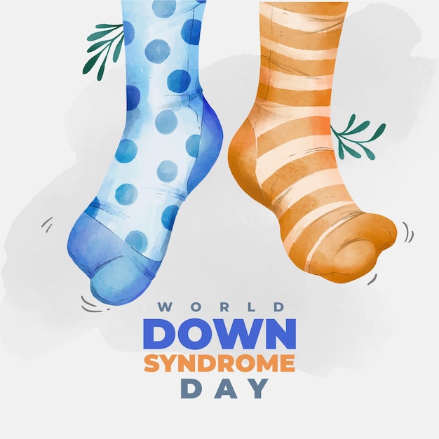 Vector gratuito calcetines día mundial del síndrome de down