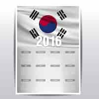 Vector gratuito calendario de 2016 de corea del sur