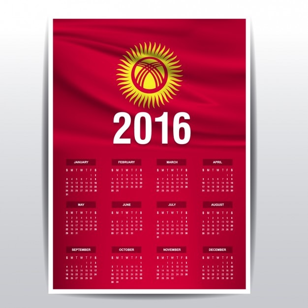 Calendario de 2016 de kirguistán