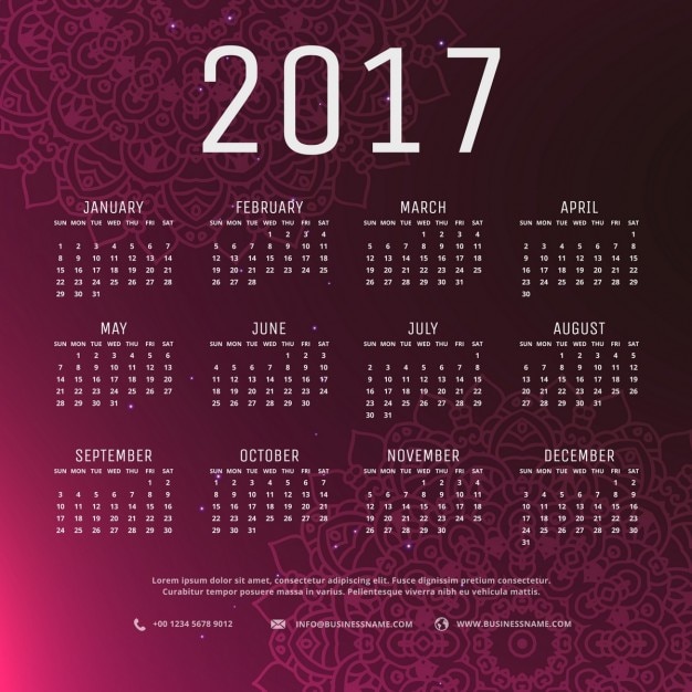 Vector gratuito calendario 2017