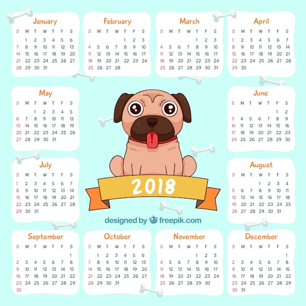 Calendario 2018 hecho a mano