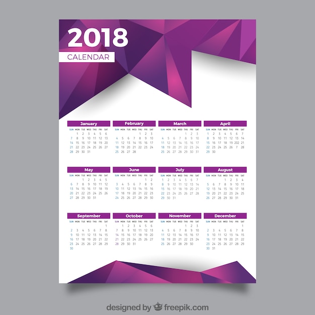 Calendario de 2018 