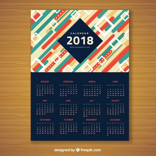 Vector gratuito calendario de 2018