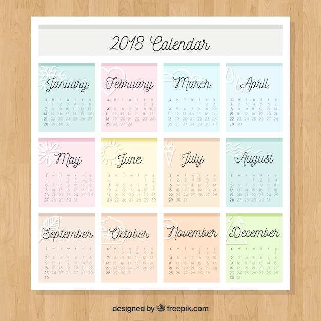 Vector gratuito calendario 2018