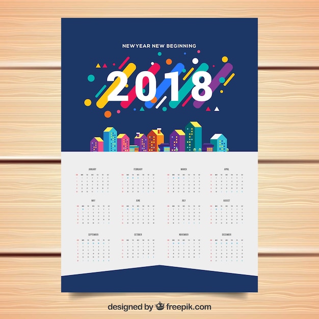 Vector gratuito calendario 2018