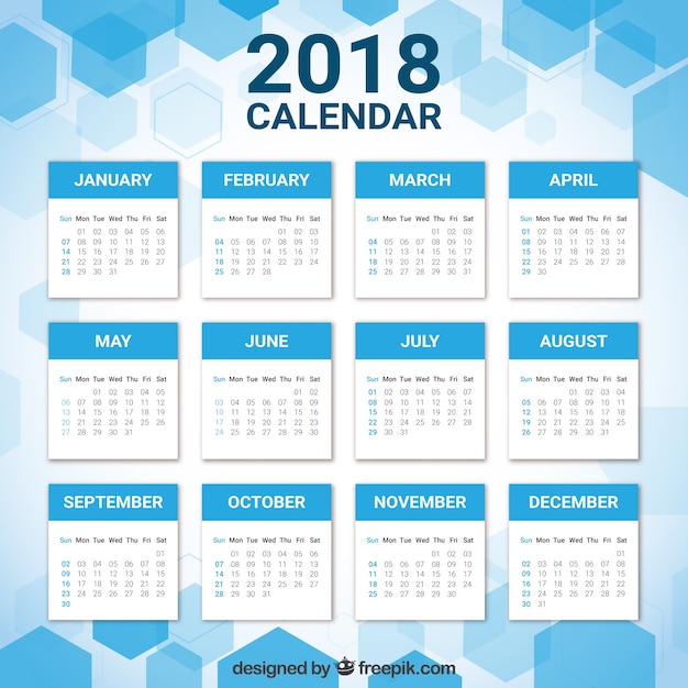 Vector gratuito calendario 2018