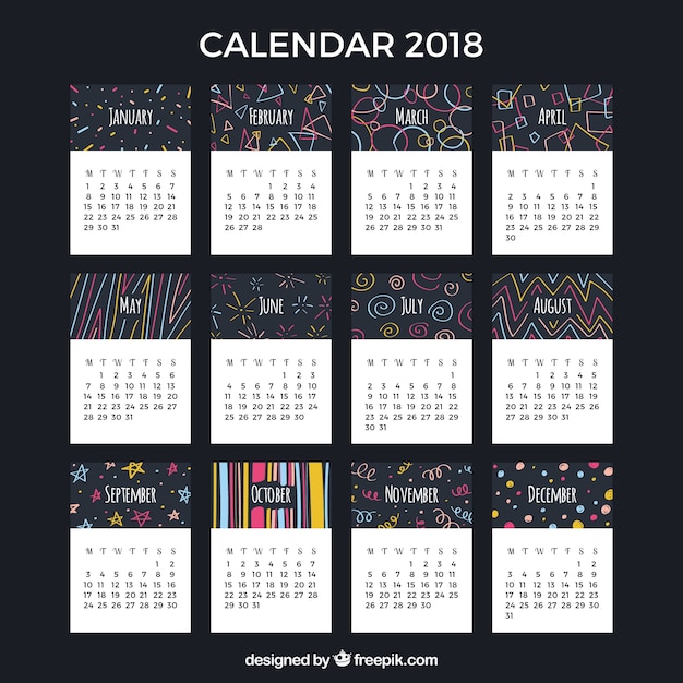 Vector gratuito calendario 2018