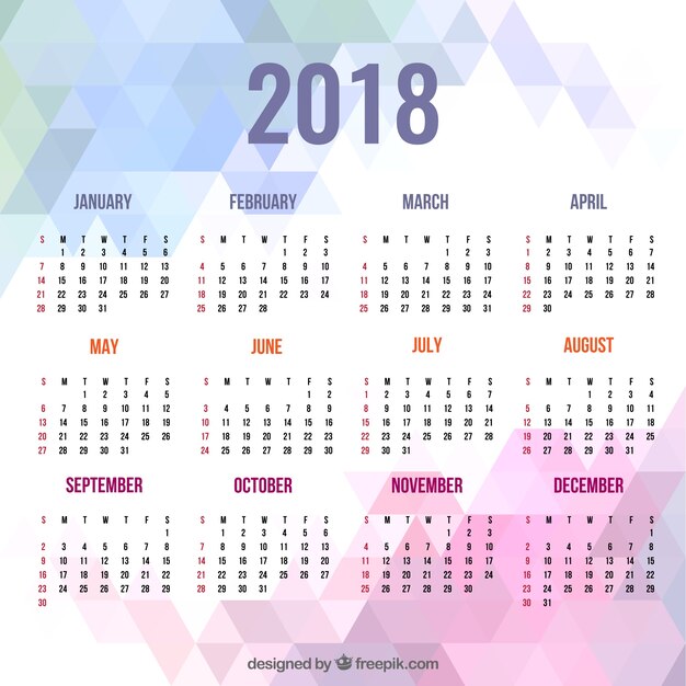 Calendario de 2018