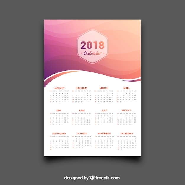 Vector gratuito calendario de 2018