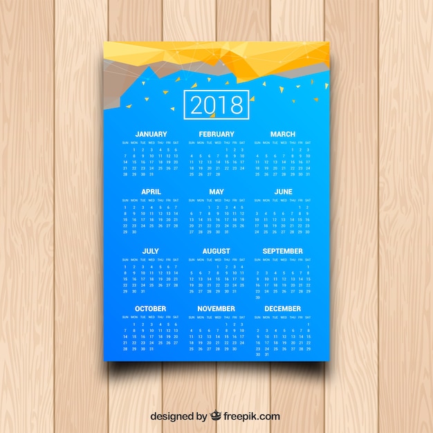 Vector gratuito calendario de 2018