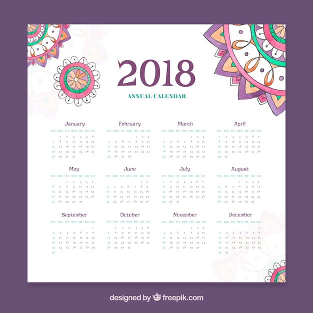 Vector gratuito calendario 2018