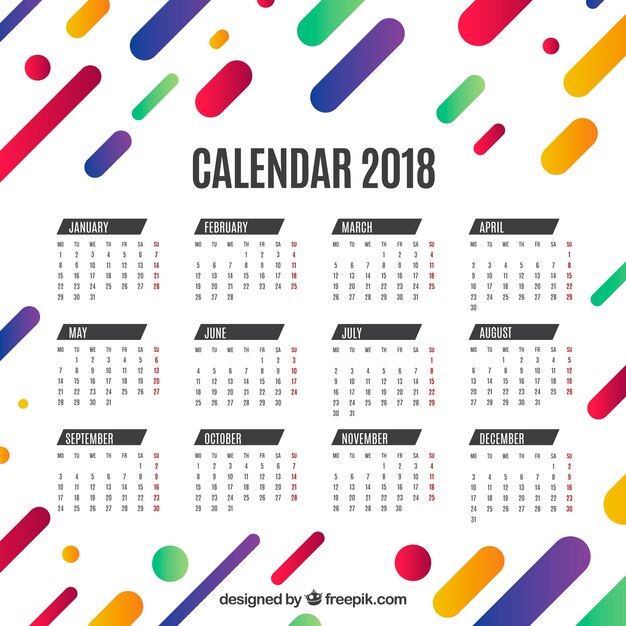 Calendario de 2018