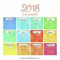 Vector gratuito calendario 2018