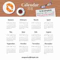 Vector gratuito calendario 2018