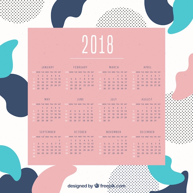 Vector gratuito calendario 2018