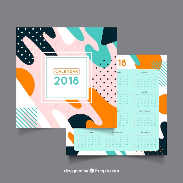 Vector gratuito calendario 2018