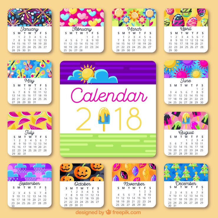 Vector gratuito calendario 2018