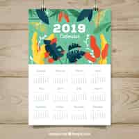 Vector gratuito calendario para 2019 en diseño plano