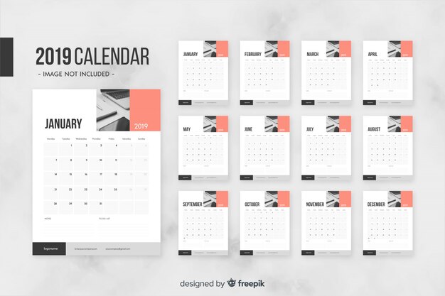 Calendario de 2019 meses