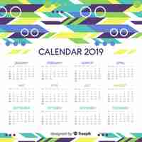 Vector gratuito calendario de 2019