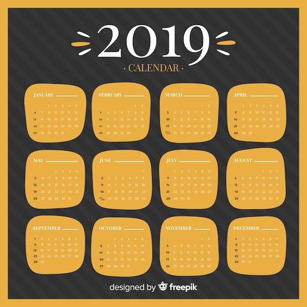 Vector gratuito calendario de 2019