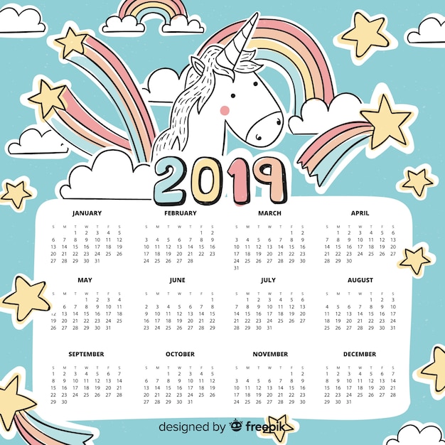 Vector gratuito calendario 2019