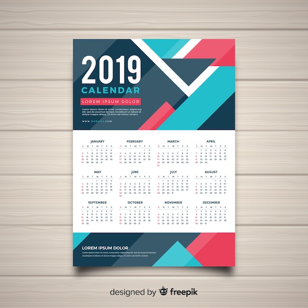 Vector gratuito calendario 2019