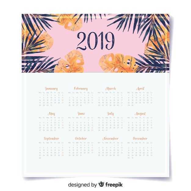 Vector gratuito calendario 2019