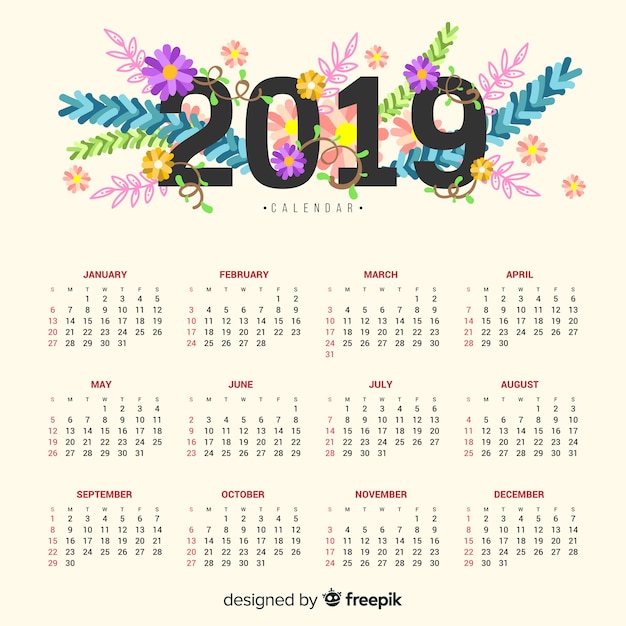 Vector gratuito calendario 2019