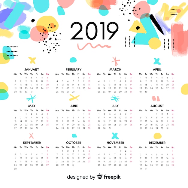 Vector gratuito calendario 2019