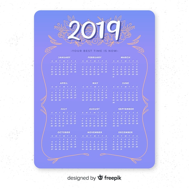 Vector gratuito calendario 2019