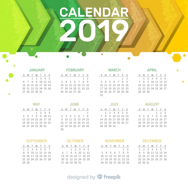 Vector gratuito calendario 2019