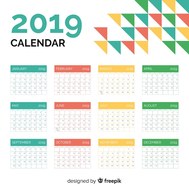 Vector gratuito calendario 2019