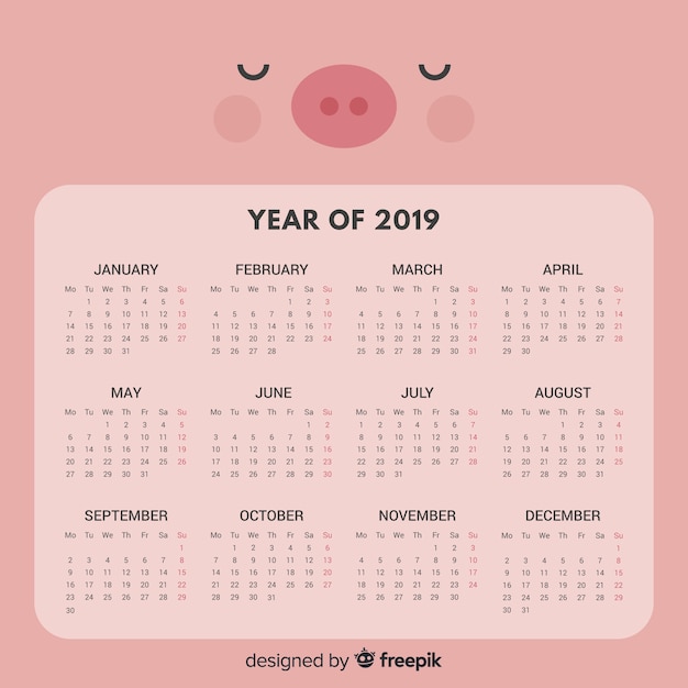 Vector gratuito calendario 2019