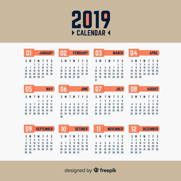 Calendario 2019