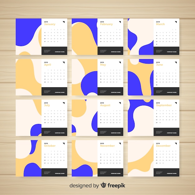 Vector gratuito calendario 2019