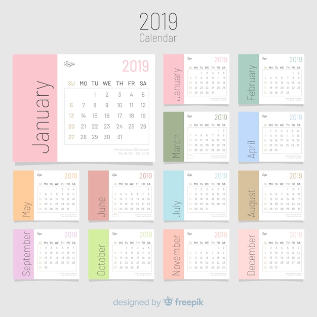 Vector gratuito calendario 2019