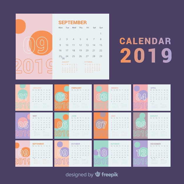 Vector gratuito calendario 2019