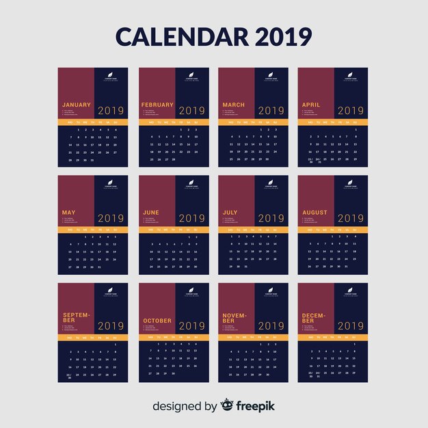 Calendario 2019