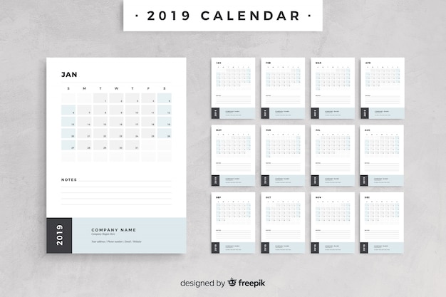 Vector gratuito calendario 2019