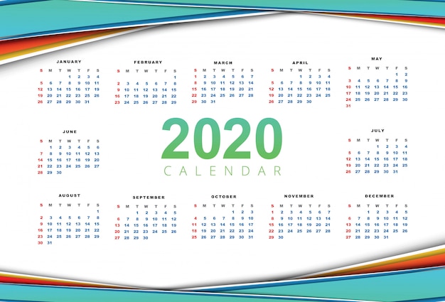 Vector gratuito calendario 2020