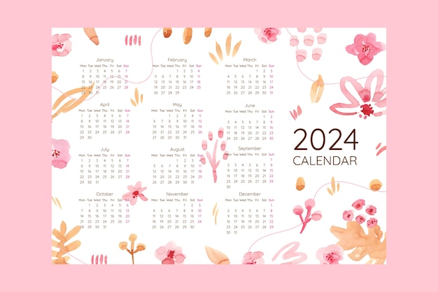 Vector gratuito calendario 2024